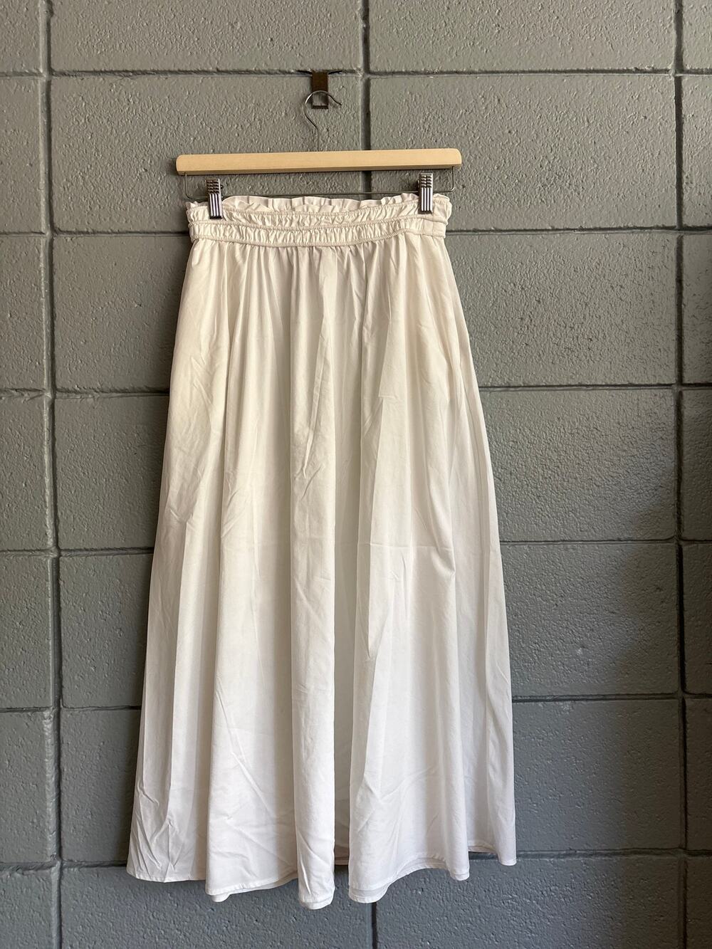 Anthropologie Philosophy Cotton Popplin White Maxi Skirt size xs